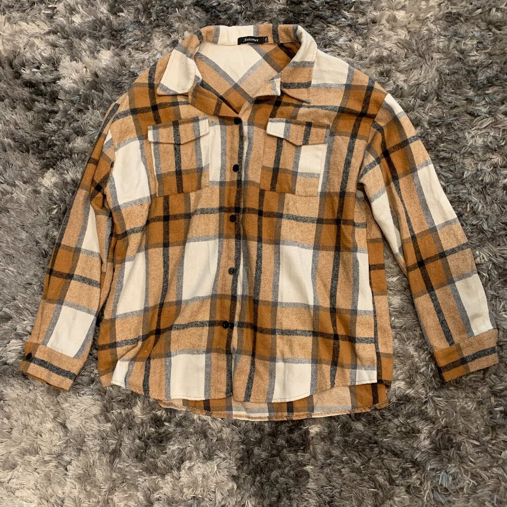 AUTOMET Casual Plaid Shacket Button Down Size Shirt 2XL